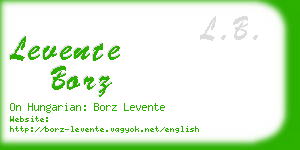 levente borz business card